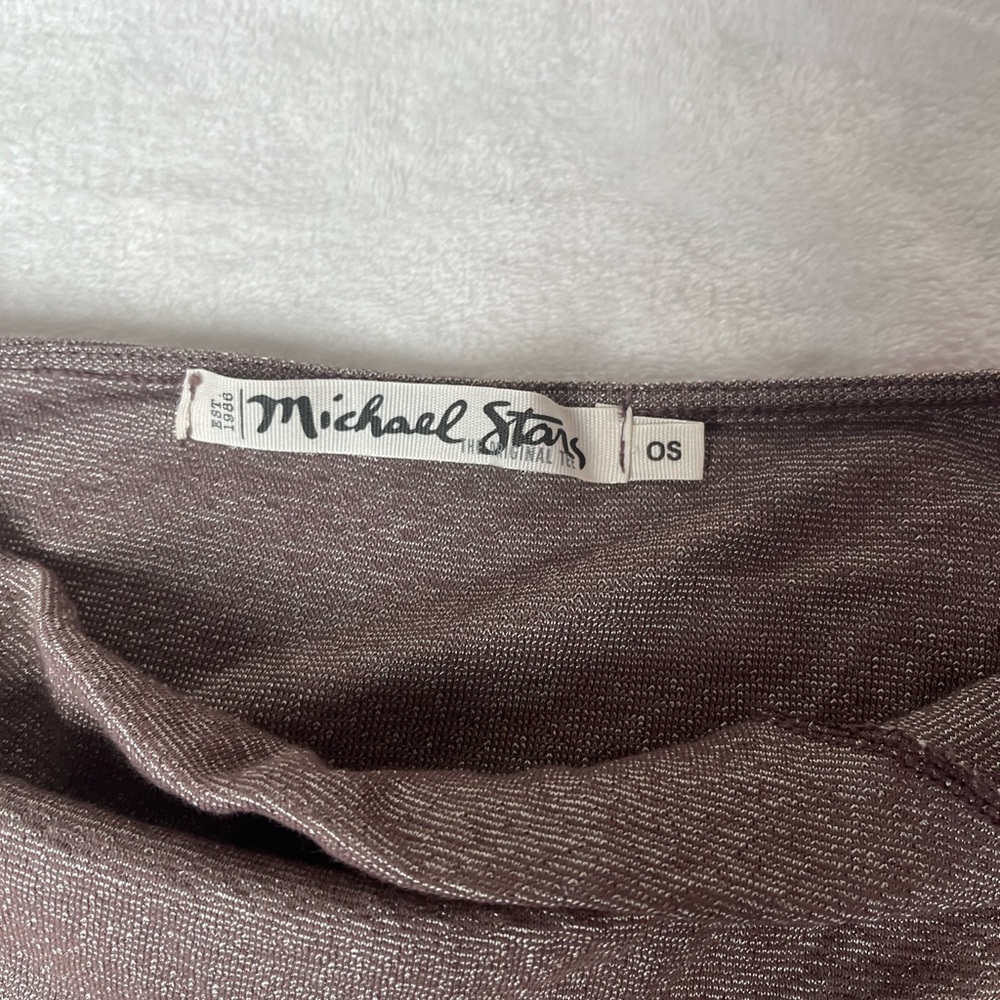 Brown micheal stars cowl neck top